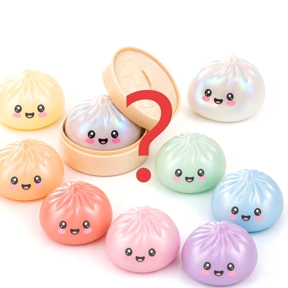 Glitter Dumpling Squishy Toy, UV Color Changing Squeeze Fidget with Case, Random Color, Soft Slow Rising Sensory Toy