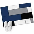 thumbnail image 6 of Navy Blue Black Grey Bathroom Rug Washable 2x3 Entryway Rug Non Slip Modern Irregular Geometric Abstract Front Door Mat Low Pile Indoor Doormat Throw Floor Carpet for Kitchen Bedroom Entrance, 6 of 8