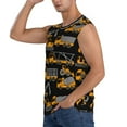 thumbnail image 3 of Haiem Men's Yellow Excavator Print Tank Tops Summer Sleeveless Cut Off Workout T-Shirts Fitness Vest Athletic Undershirts-Small, 3 of 8