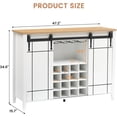 thumbnail image 2 of 47" Coffee Bar Cabinet with Wine Rack & Sliding Barn Door for Dining Room, 2 of 2