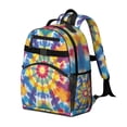 thumbnail image 2 of Colorful Rainbow Tie Dye Spiral Pattern Backpack for School,Cute School Bag,Schoolbag with Adjustable Shoulder Straps & Padded Back,15.25"x11.5"x5.25", 2 of 5
