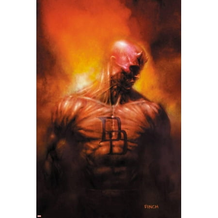David Finch Cover - Shadowland: After The Fall No.1 Cover: Daredevil Standing Print Wall Art By David Finch