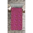thumbnail image 3 of Ambesonne Moroccan Quilted Bedspread Set 2 Pcs, Checkered Pink, Twin Size, Magenta Purple Marigold, 3 of 3