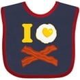 thumbnail image 3 of Inktastic I Love Bacon and Eggs Boys or Girls Baby Bib, 3 of 4