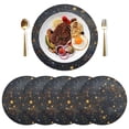 thumbnail image 5 of Ryvnso Glitter Shiny Galaxy Round Plate Mats Dining Table Placemat Set of 4 for Holiday Decoration, 5 of 7