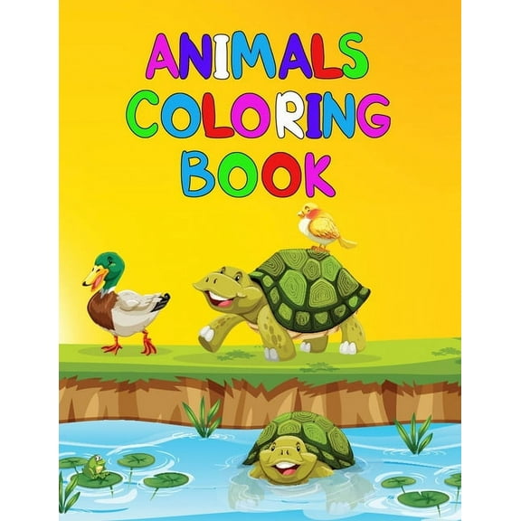 Animals Coloring Book: cute funny Animals Coloring Book gift for Kids ages 4-8 . 50 pages . 8.5 x 11, Soft Cover, Matte , (Paperback)