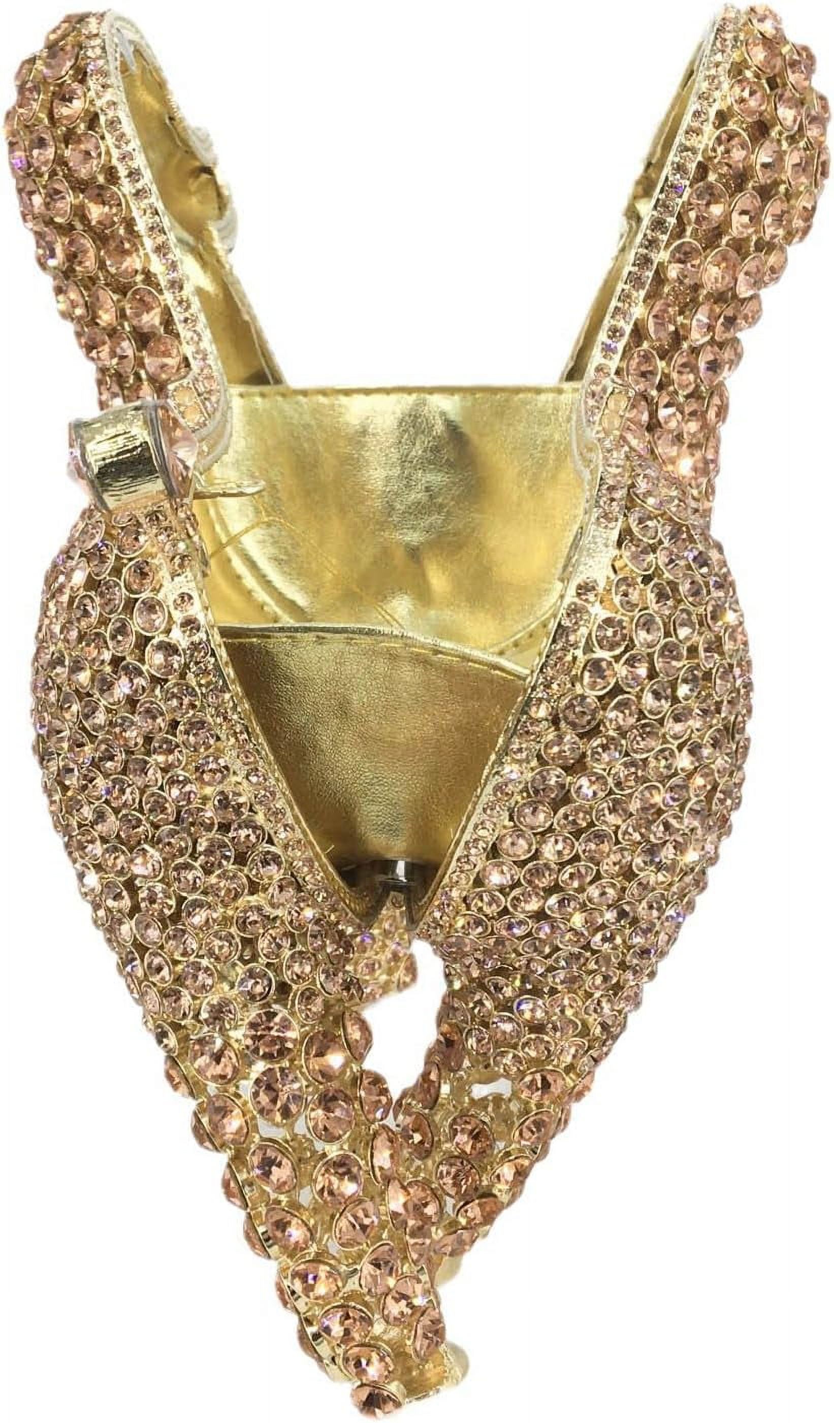Baguery Luxury Poodle Rhinestone Clutch Purse for Women, Sparkling Crystal Evening Bag Wedding Party Phone-Friendly Animal Purse