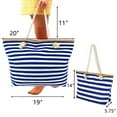 thumbnail image 4 of Muka Extra Large Stripe Canvas Beach Bag with Cotton Rope Handles, 4 of 8