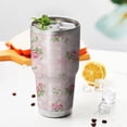 thumbnail image 4 of 30oz Pioneer Flower Floral Print Pattern Tumbler, Double Wall Vacuum Insulated Cup, BPA-Free Leak Proof Lid & Reusable Straws, Hot 12h, Cold 34h, 4 of 6
