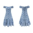 thumbnail image 6 of KOMOO Women Boho Dress Off Shoulder Floral Dress Short Sleeve Bandage Beach Sundress, 6 of 7