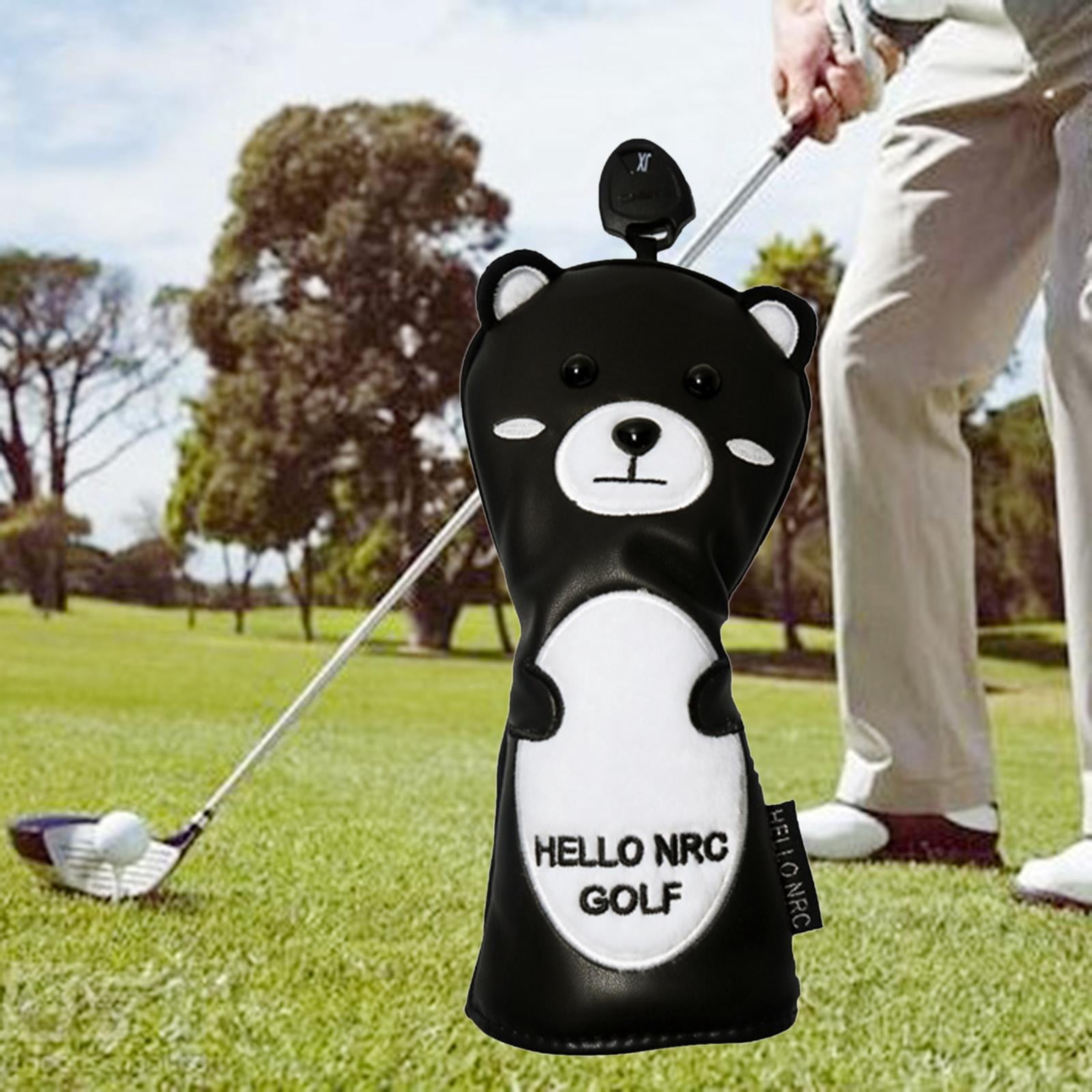 Protective Golf Headcover, Cartoon PU Leather Bear golf Club Head Cover, Durable, Hybrid , UT