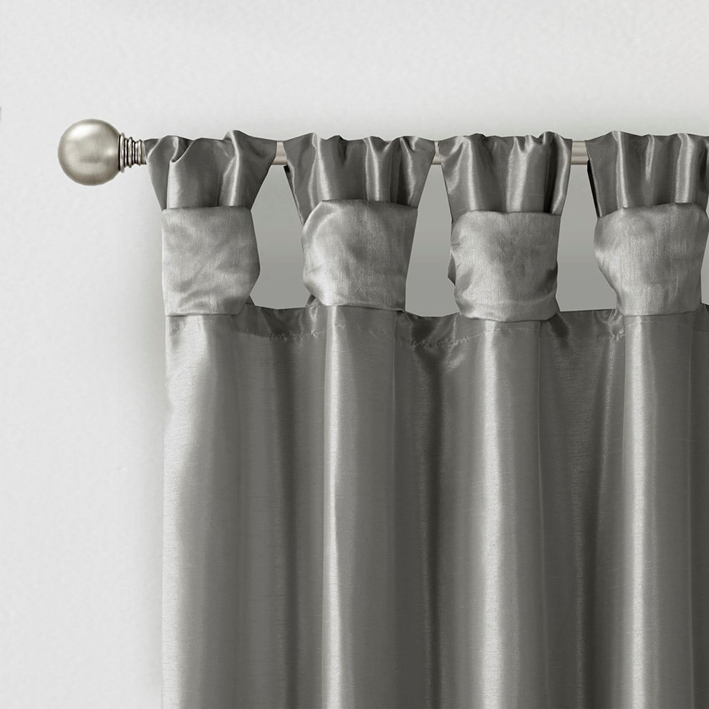 Twist Tab Lined Window Curtain Panel Charcoal 50"x108"