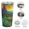 thumbnail image 6 of Green Fields Tumbler Print 20oz Stainless Steel Coffee Cup with Lid & Straw Double Wall Insulated Tumbler, 6 of 8