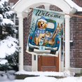 thumbnail image 6 of Welcome Winter Golden Retriever Dog Cat Decorative House Flag, Blue Truck Puppy Kitty Snowman Home Yard Garden Outdoor Decor, Christmas Snowy Large Outside Decoration Double Sided 28 x 40, 6 of 6