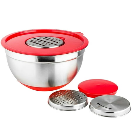 

Meizhencang Stainless Steel Mixing Bowl Lid Grater Cake Salad Food Container Kitchen Tool