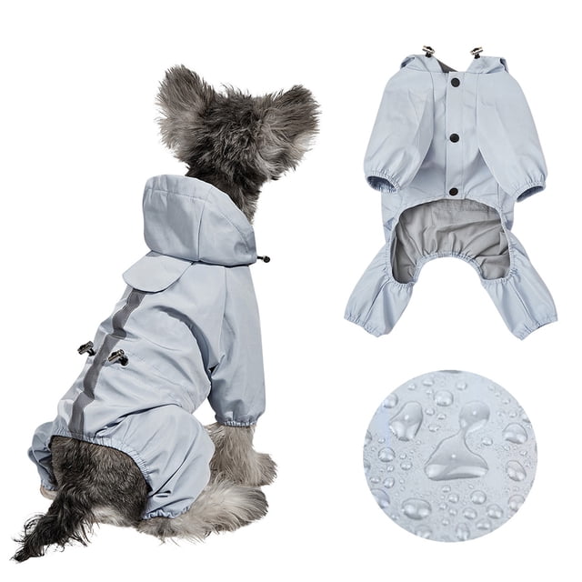 Waterproof Adjustable Dog Raincoat Reflective Dog Rain Jacket With Hoodie Lightweight Dog Rain Coat Dog Poncho Slicker For Small Medium And Large Dogs