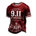 thumbnail image 2 of We Will Never Forget 911 Mens Shirts 9/11 25th Anniversary Shirt Memorial Day Anniversary Patriotic Tee Wine 3XL, 2 of 4