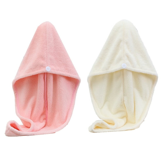 Toalla de microfibra para el cabello para mujer, paquete de 2, turbante de cabello seco mágico rápido absorbente