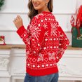thumbnail image 6 of HAPIMO Savings Womens Cute Heart Sweater Fall Fashion Round Neck Long Sleeve Pullover Casual Knit Ribbed Loose Sweaters Teen Girls Clothes Red S, 6 of 6