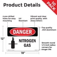 thumbnail image 2 of Nitrogen Gas OSHA Danger Aluminum Sign 18 Inch x 12 Inch - 10 Pack, 2 of 8