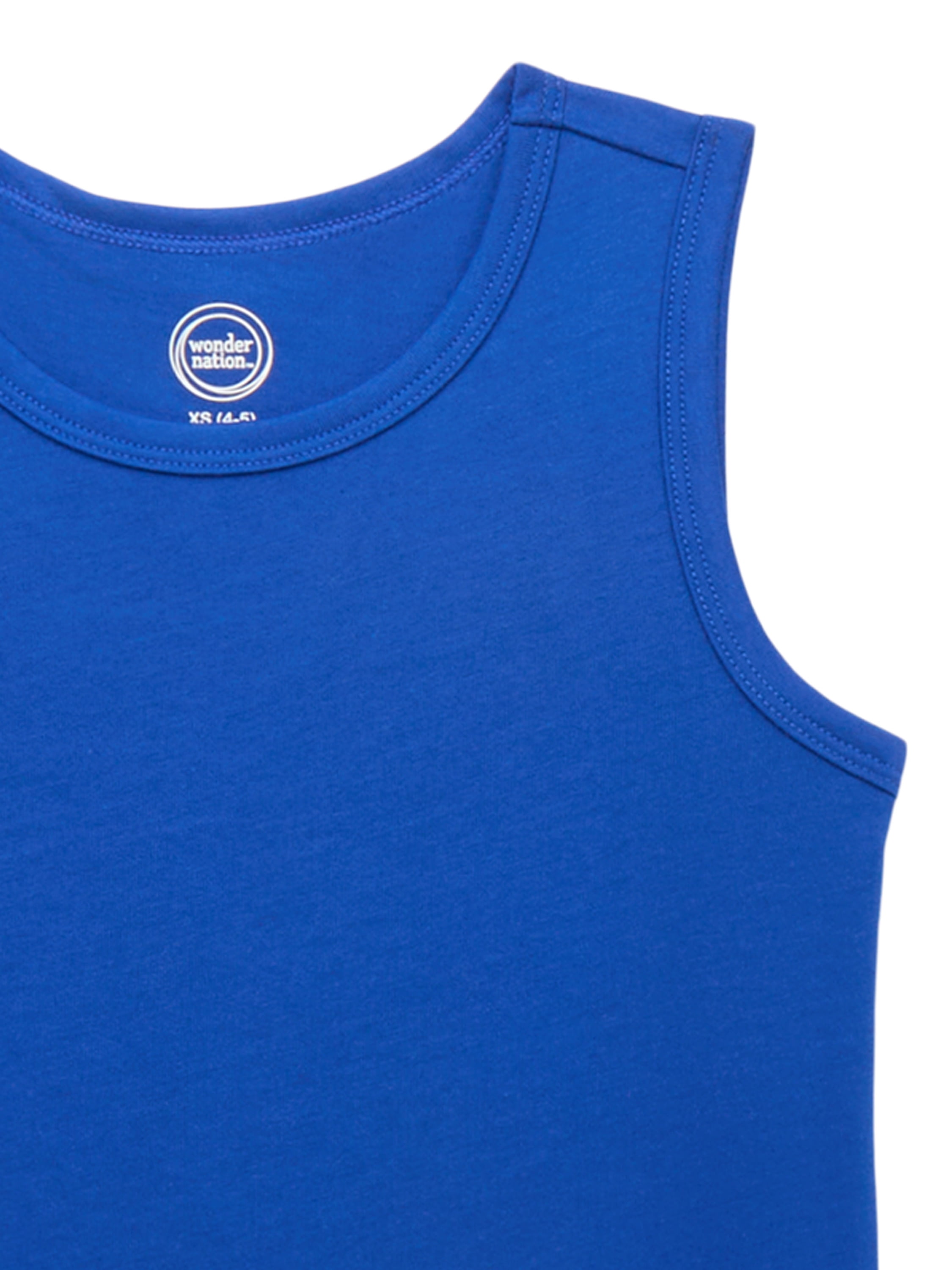 Wonder Nation Boys' Kid Tough Tank Top, 5 Pack, Sizes XS-XXL & Husky