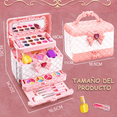 thumbnail image 3 of Juego De Maquillaje Lavable Real Sets De Belleza Para Niños Xtellar rosa, 3 of 4