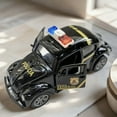 thumbnail image 4 of Alloy car model, retro Beetle shaped small car, the ones that can open the door and police cars. Pocket toy cars that boys like., 4 of 9