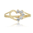 thumbnail image 2 of AVORA 10K Yellow Gold Simulated Diamond CZ Open Heart Ring, Size 3 - Size 3, 2 of 5