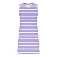 thumbnail image 6 of Cute Summer Dresses For Women Casual Midi Dresses For Women Women's Summer Fashion Printing Sleeveless V-Neck Dress Purple L, 6 of 7
