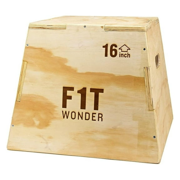 Traditional Wood Plyometric Box Kit Jump Training & Conditioning (16in, Needs Assembly)