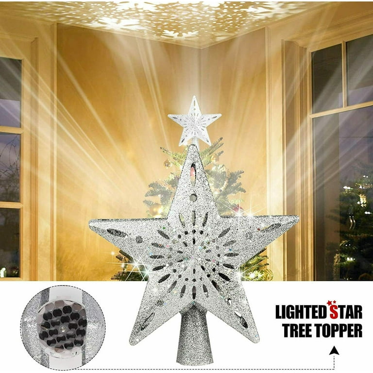 Lighted star christmas tree topper deals