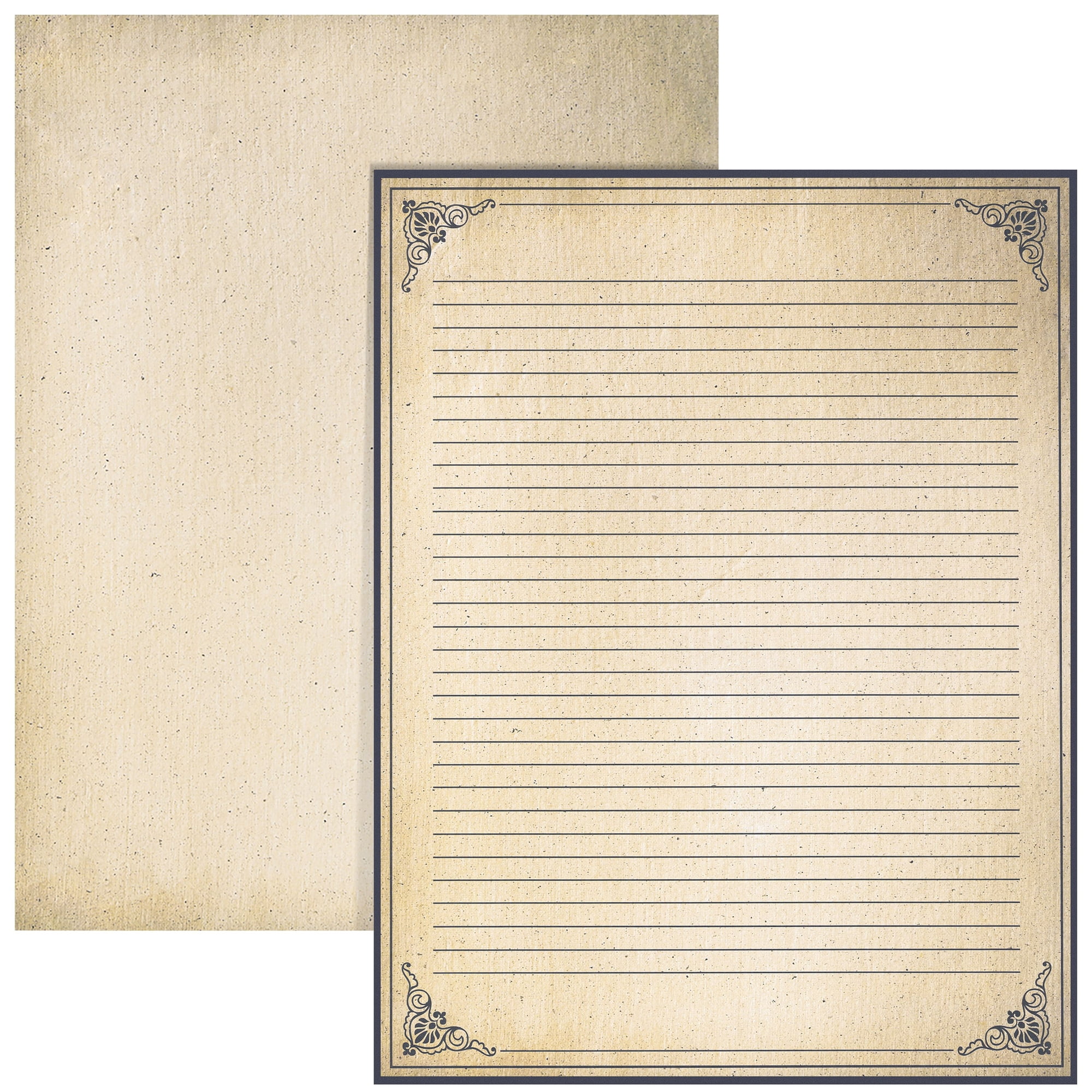 48 Sheets Fancy Vintage Style Lined Letter Writing Paper with Antique  Border Design, 8.5 x 11 Inch Aged Stationery for Letters, Invitations 