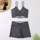 thumbnail image 4 of Traje de baño con pliegues de ángulo plano conservador para mujer informal con estilo Bikini cómodo hueco con estampado OAVQHLG3B Store  lin121212, 4 of 4
