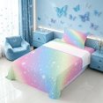 thumbnail image 3 of Homewish Ombre Blings Print Twin Sheets for Girls, Cute Rainbow Bedding, 3pcs (1 Flat Sheet, 1 Fitted Sheet and 1 Pillowcase), 3 of 6
