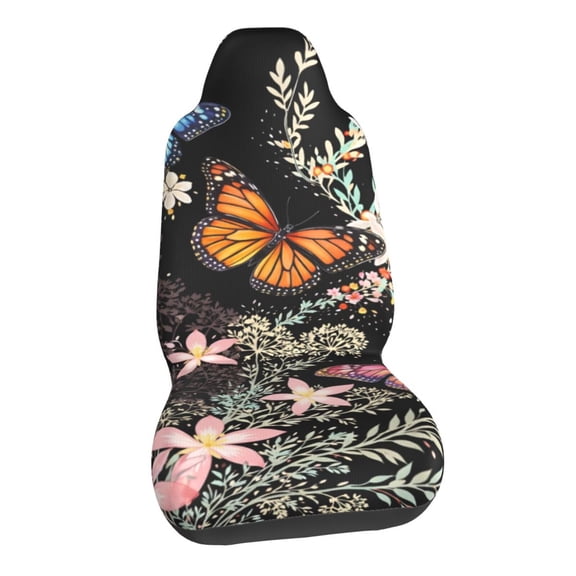 Mothers Day Butterfly Floral Car Seat Covers Stretch Car Seat Protectors Universal Fit