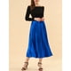 thumbnail image 5 of Falda Midi Plisada de Fiesta para Mujeres INSPIRE CHIC con Cintura Elástica Metálica 2XL Azul Real, 5 of 7