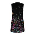thumbnail image 5 of WEIWEN Summer Tank Tops for Women Pleated Floral Printed Square Neck Sleeveless Shirts Casual Loose Fit Trendy Camisole Vest Purple, XXL, 5 of 5
