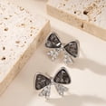 thumbnail image 4 of Crystal Bow Stud Earrings for Women 925 Sterling Silver Post CZ Rhinestone Bow Knot Earrings Ribbon Christmas Studs Dianty Ear Jewelry for Xmas, 4 of 6