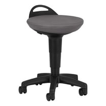 Rolling Adjustable-Height Padded Stool - Dark Grey