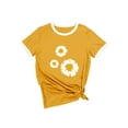 thumbnail image 3 of T-shirt d'Été Imprimé Floral à Manches Courtes et Col Rond pour Femmes, 3 of 3