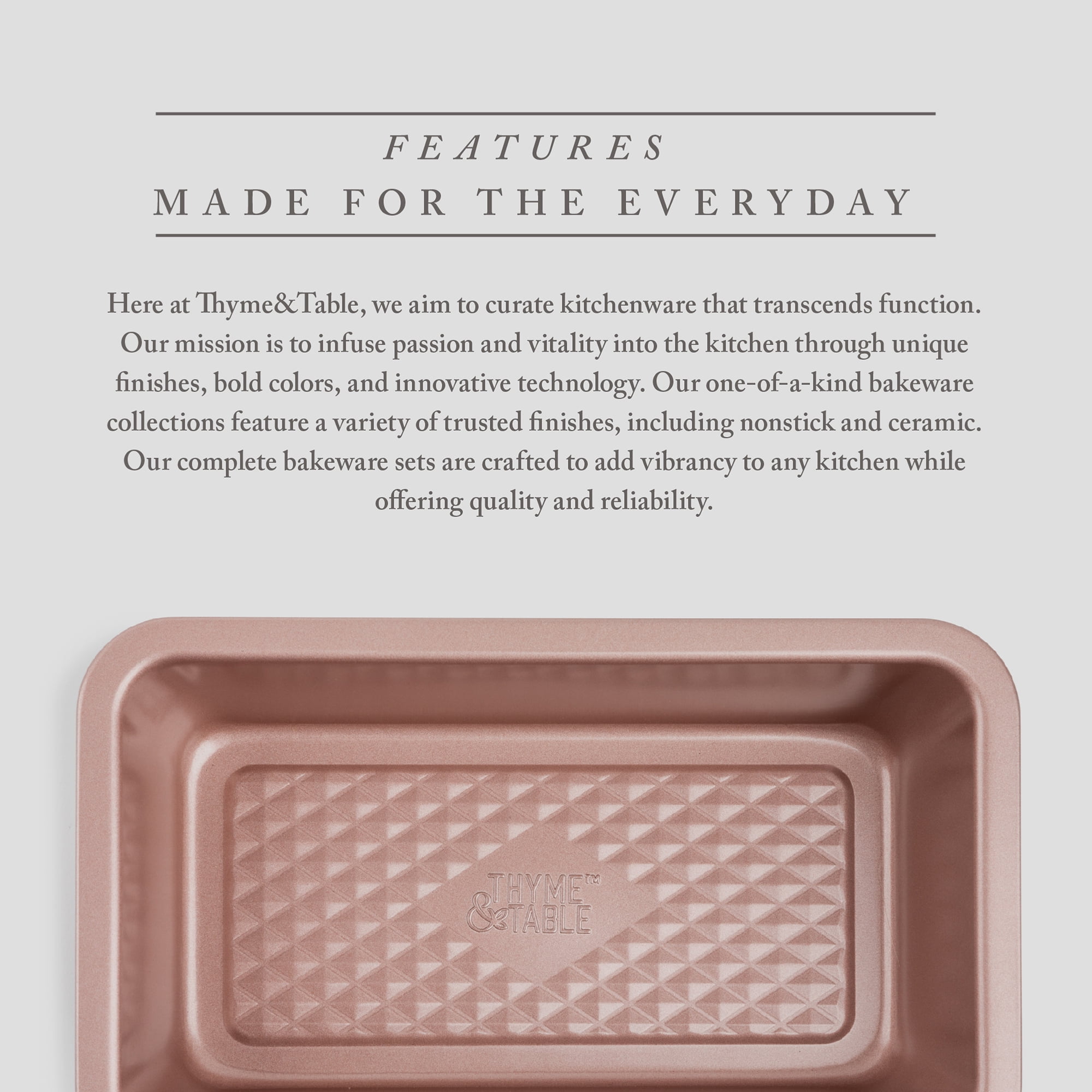 Thyme & Table Non-Stick Loaf Pan, 9" Rose Gold