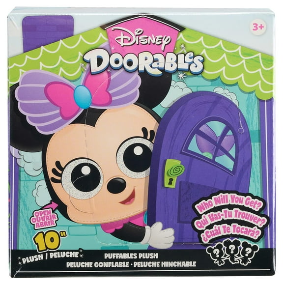 Disney Doorables Puffables 10-inch Plush Minnie Mouse Stuffed Animal, Collectible Plush Toy for Kids Ages 3 Up by Just Play