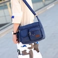 thumbnail image 2 of FNFYFH Canvas Shoulder Bag for Mens Multi-pockets Messenger Bag Sling Bags School Crossbody Bags Travel, 2 of 7