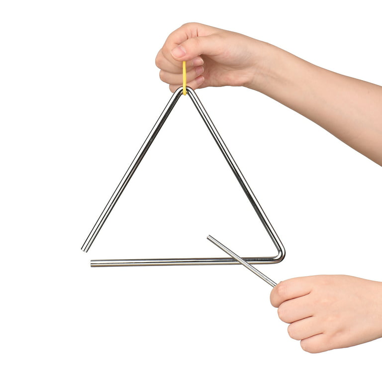 8 Inch Musical Triangle Instrument, Steel Triangle Percussion Bell With  Striker