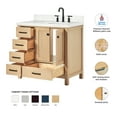 thumbnail image 3 of Ariel Cambridge 36 Inch Single Oval Sink Bathroom Vanity With Carrara White Quartz Countertop 1.5 Inch Edge In Oak, 3 of 10