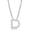 Silver, variant on Initial Letter D Necklace, Moissanite, 925 Sterling Silver, Sterling Silver