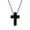 Steel chain, variant on COAI Leather Cord Religious Jewelry Black Obsidian Stone Cross Pendant Necklace