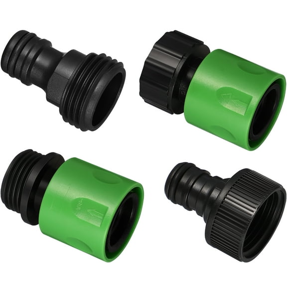 OUNONA Garden Hose Connectors with Quick Release Design for Pipe 3/4 Inch Thread Male and Female Plastic Fits Sprayers Nozzles