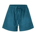 thumbnail image 1 of POINTERTECK Womens Comfy Drawstring Splice Casual Elastic Waist Pocketed Loose Shorts Pants, 1 of 4