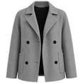 thumbnail image 4 of Mifsaly Womens Cropped Trench Jackets Notched Lapel Double Breasted Wool Coats Fall Winter Fashion Stylish Going Out Dating Shopping Work Office Casual Outfits Gray,M, 4 of 7